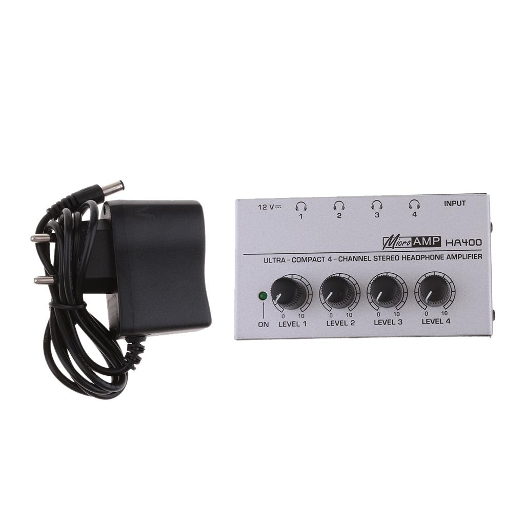 Universal Home Audio Amplifier Compact 4-channel Stereo Headphone