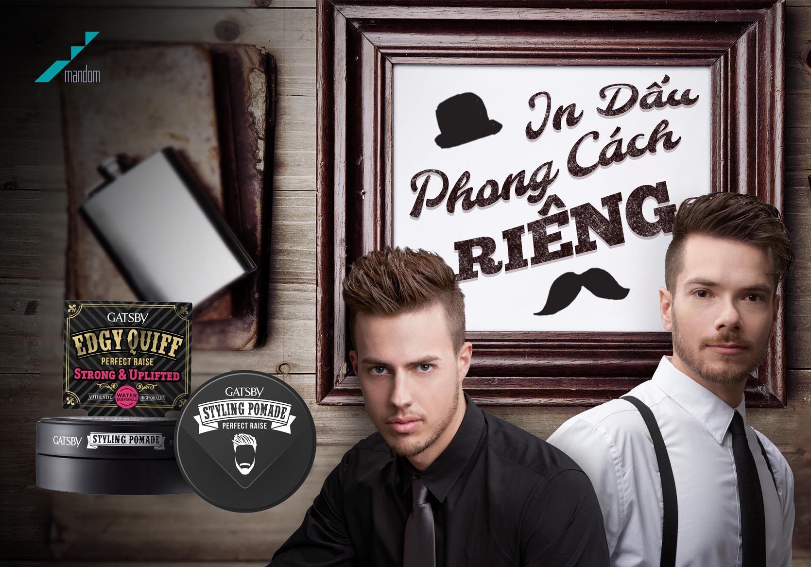 Sáp Pomade Perfect Raise Tạo Kiểu Edgy Quiff và Giữ Độ Phồng Tóc + Tặng Reuzel Grooming Tonic - Chính hãng - GATSBY STYLING POMADE 75G