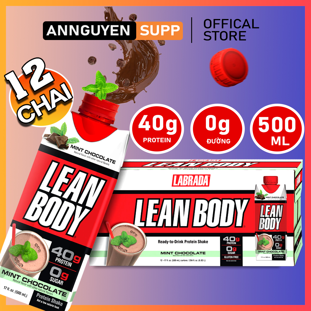 Protein Lean Body RTD Labrada Thùng 12 Chai 500ml Chính Hãng BBT