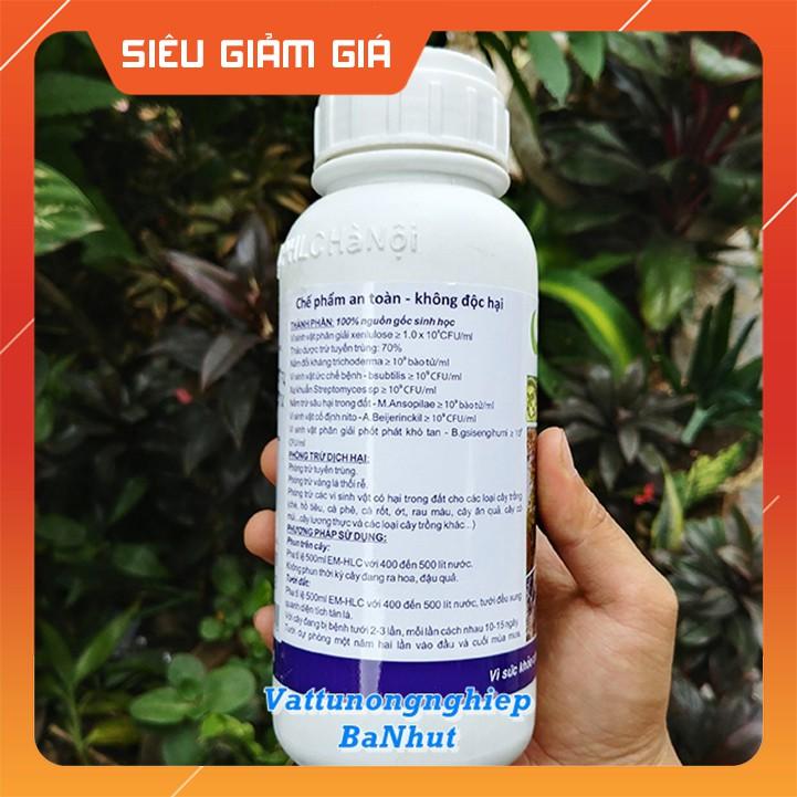 Chế Phẩm EM - HLC Chai 500ml Đặc Trừ Tuyến Trùng - Đặc Trừ Vàng Lá Thối Rễ, Phòng Trừ Tuyến Trùng Rễ Hại Cây Trồng