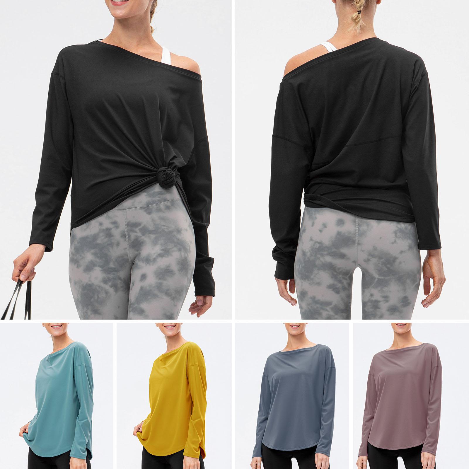 Áo thun thoáng khí cho nữ tập thể dục, yoga dài tay