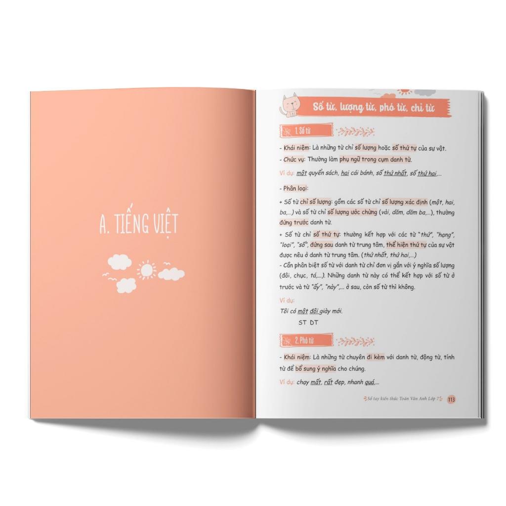 Sổ tay kiến thức Toán – Văn – Anh Lớp 7 Theo Chương Trình Bộ Giá Dục - Bản Quyền