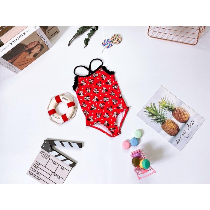 Set đồ bơi Mickey đỏ xuất xịn cho bé gái