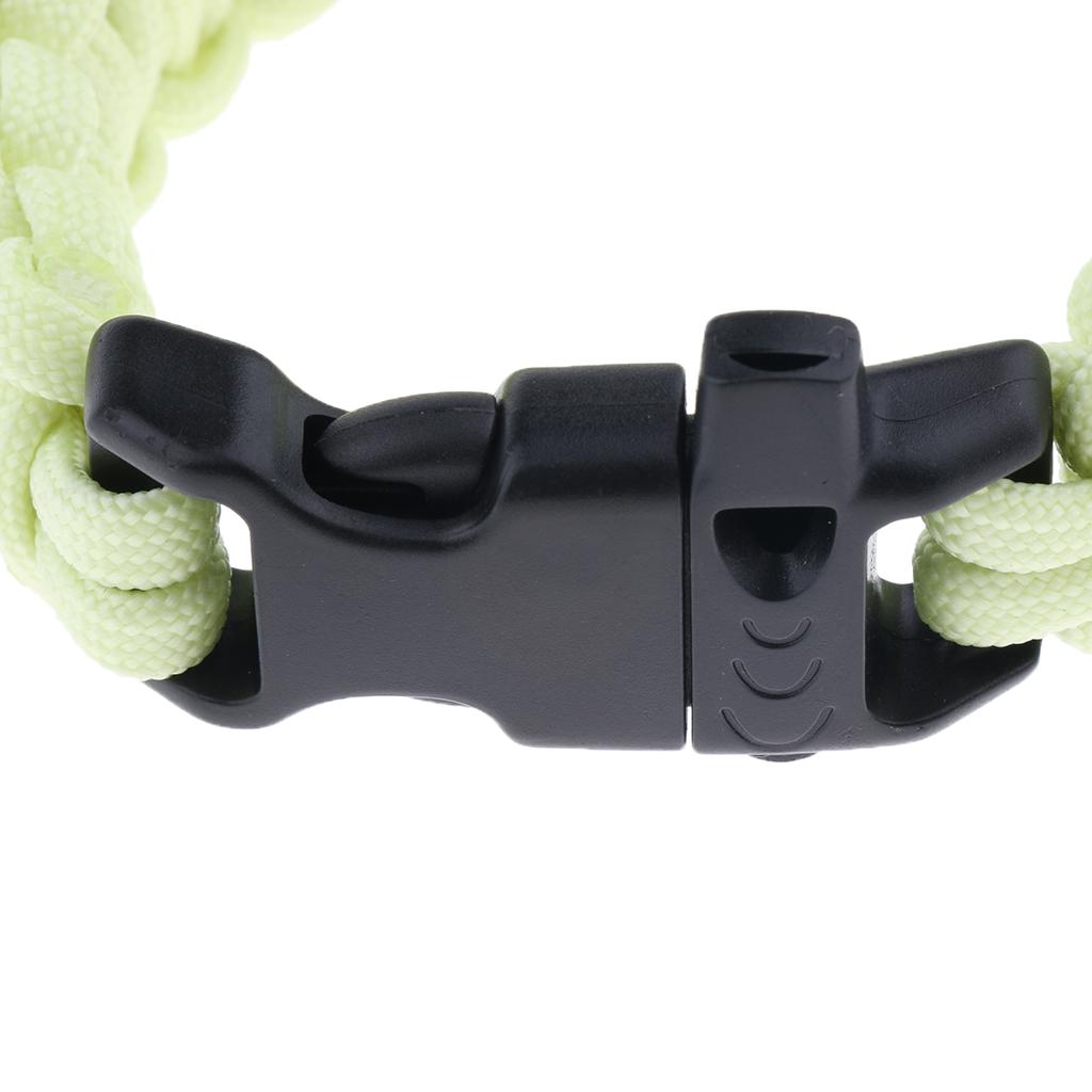 Outdoor Camping Hiking Survival Rope Paracord Bracelet with Buckle yellow
