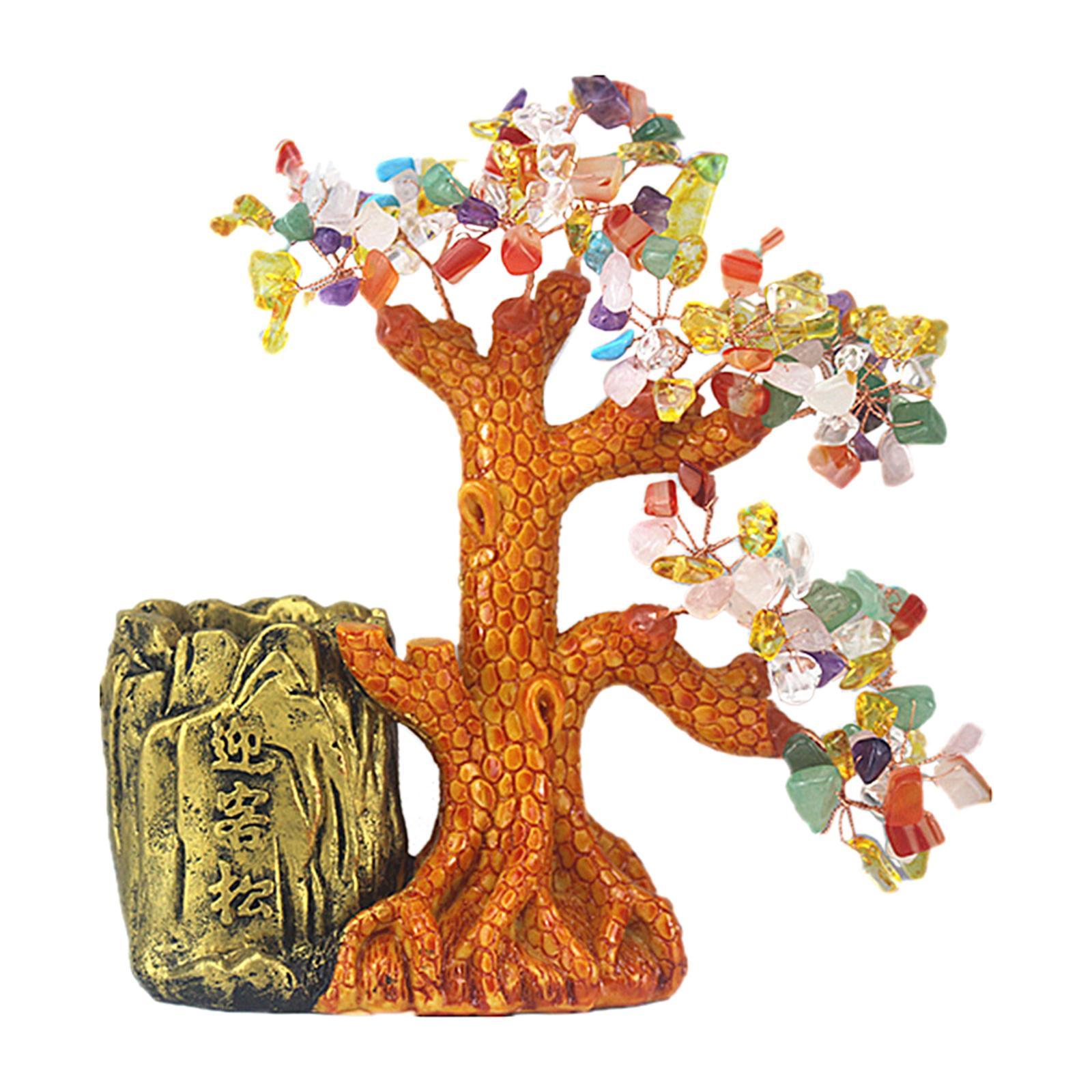 Lucky Money Tree Pen Holder Ornament Statue Crafts for Table Decor