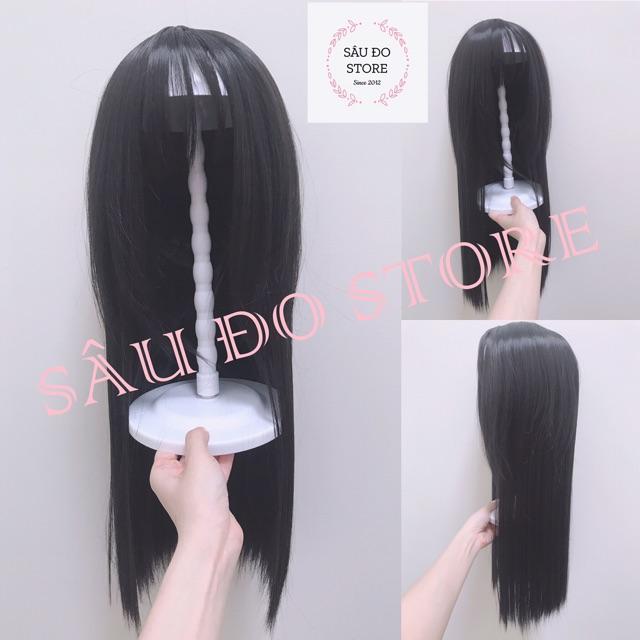 TÓC NGUYÊN ĐẦU THẲNG DÀI 60-65cm LƯỚI HOA CAO CẤP