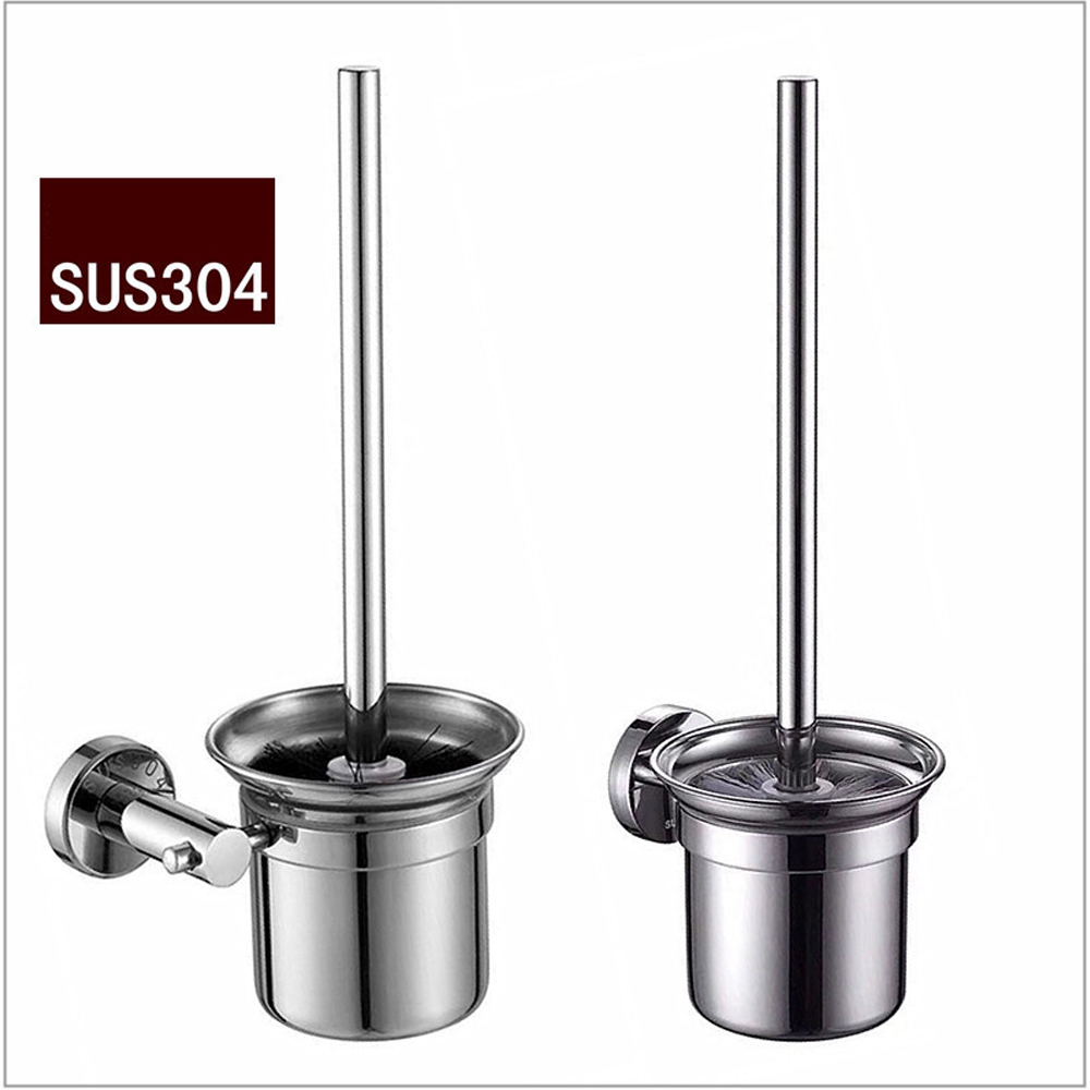 Bộ cốc chổi cọ bồn cầu, toilet nhà vệ sinh, sàn nhà treo tường, có giá đỡ bằng Inox 304 kháng khuẩn, không cần khoan, DAN HOUSE 3.11.11