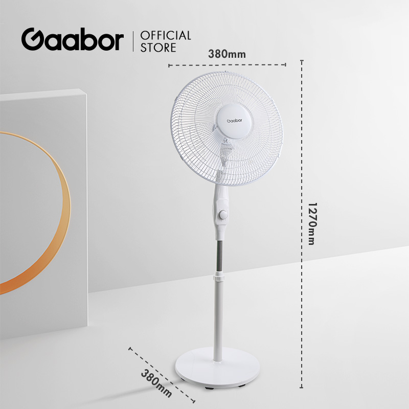 Quạt điện đứng 5 cánh 3 tốc độ Gaabor FM430M-WH05A độ ồn cực thấp đảo gió 90 độ tuần hoàn tùy chỉnh tiết kiệm điện - Hàng chính hãng