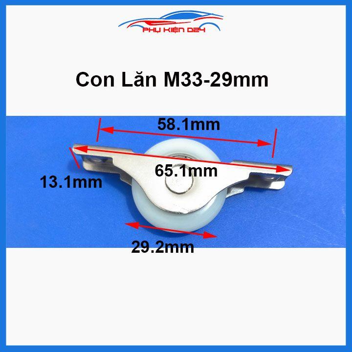 Con lăn ròng rọc cửa trượt tủ tường tủ quần áo M33 đường kính 23/25/29mm