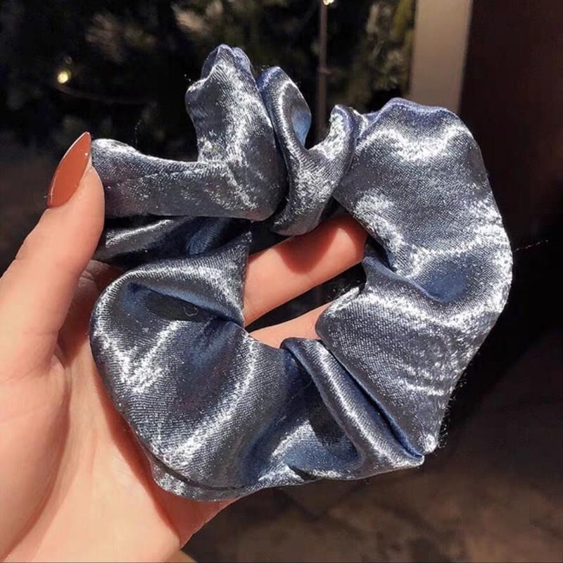 Scrunchies Thun Cột Tóc Nhung Xinh Xắn Phong Cách Hàn Quốc