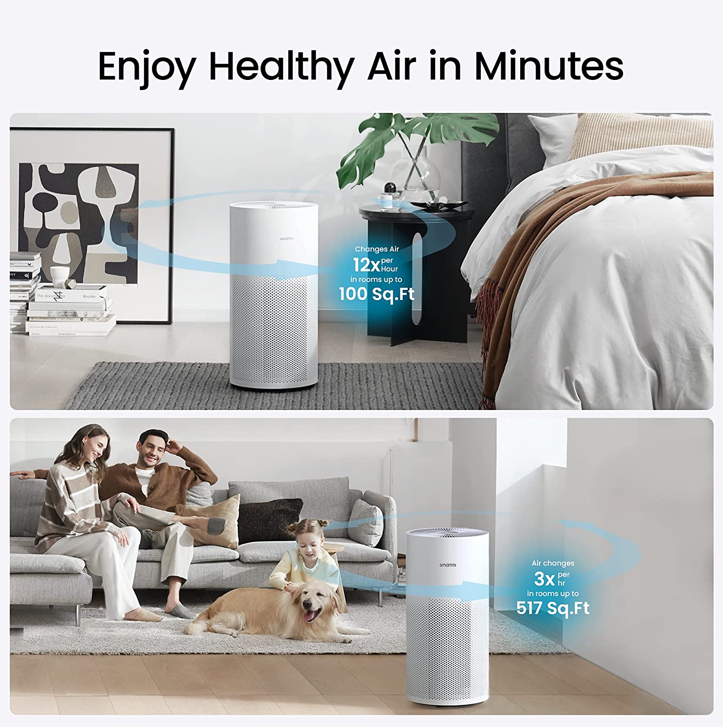 Máy Lọc Không Khí XIAOMI Smartmi Air Purifier Tiêu Chuẩn Mỹ Khử Khuẩn, Làm Sạch Không Khí, Khử Mùi Hôi, Dị Ứng, Kết Nối App Phù Hợp Diện Tích 40m2, Công Suất 40W - Hàng Chính Hãng