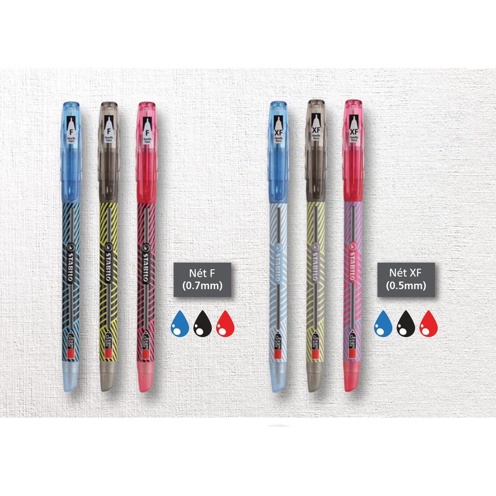 Bộ 3 bút bi STABILO Exam Grade BP587NF 0.7mm (2 xanh+1 đỏ) + Bút xóa Correction Pen CPS88 (BP587NF-C3B+)