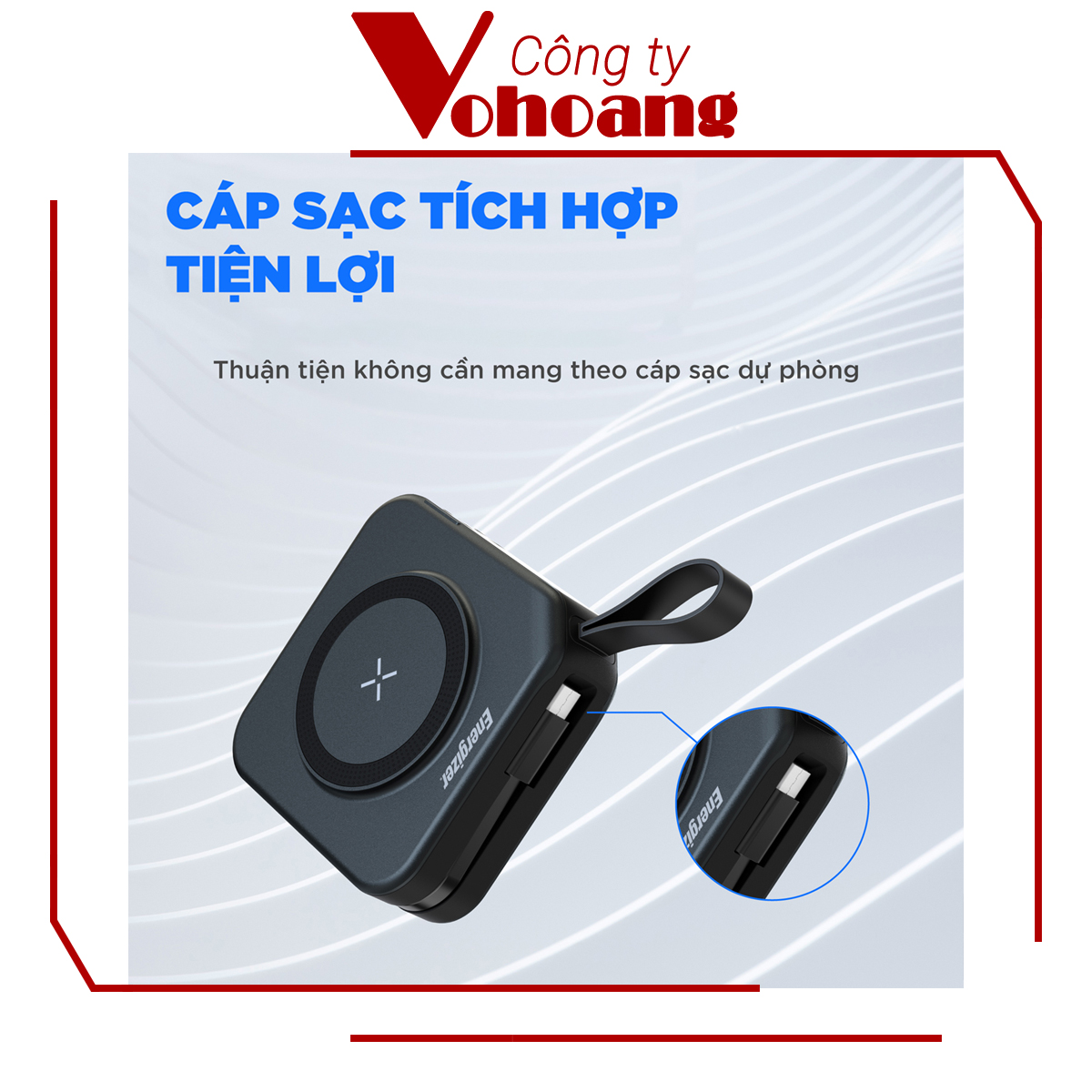 [Mỹ] Sạc dự phòng Energizer QM10001AC Thông minh Sạc nam châm từ tính Dung lượng 10000mAh - Hàng chính hãng
