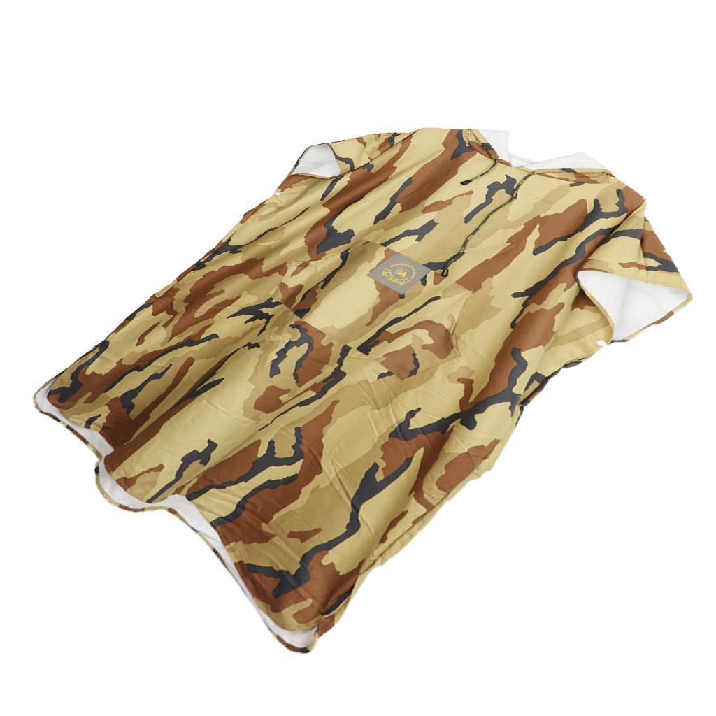 EDTara Camouflage Bathing Robe Wetsuit Changing Towel Poncho Unisex Adults