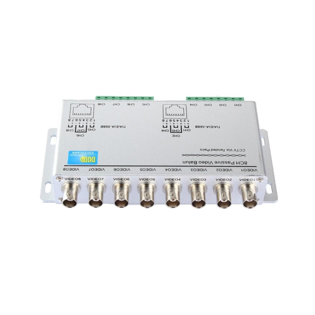 Bộ chuyển đổi cáp đồng trục sang cáp mạng lan rj45 8 kênh