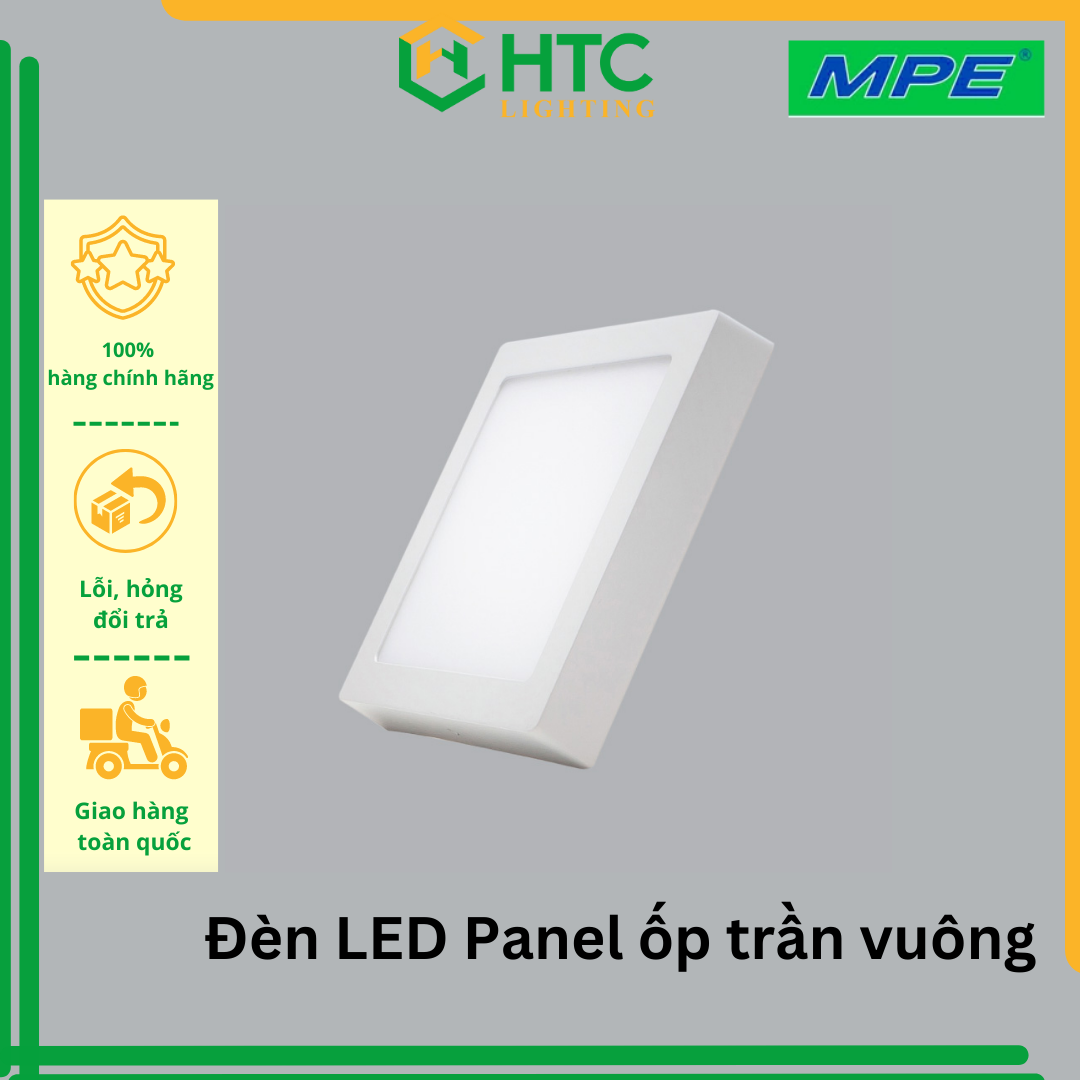 Đèn Ốp Nổi, Đèn LED Panel ốp trần 24W tròn/vuông - Thương hiệu MPE