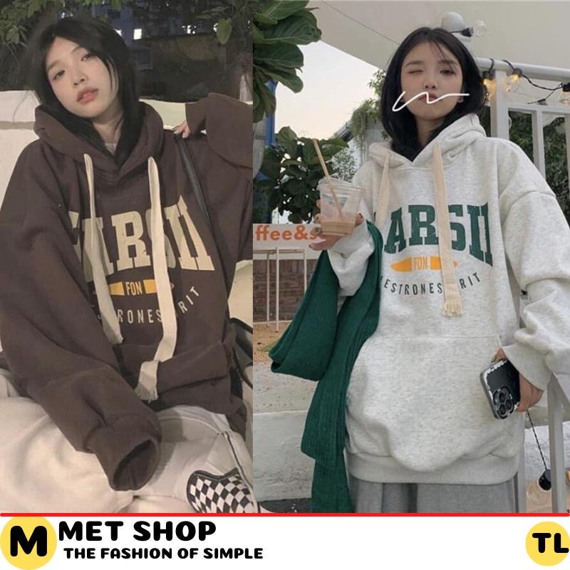 Áo hoodie nữ/ Áo nỉ có mũ form rộng unisex nam nữ in chữ HẢRII siêu dày mùa đông thời trang Hàn Quốc. MET SHOP 2