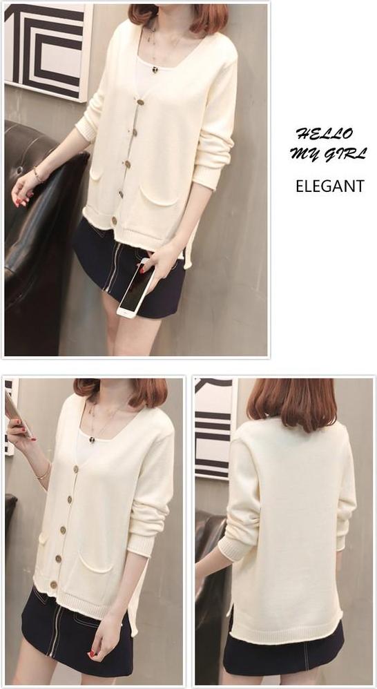 áo len nữ đẹp, áo len nữ 2 túi dáng cardigan