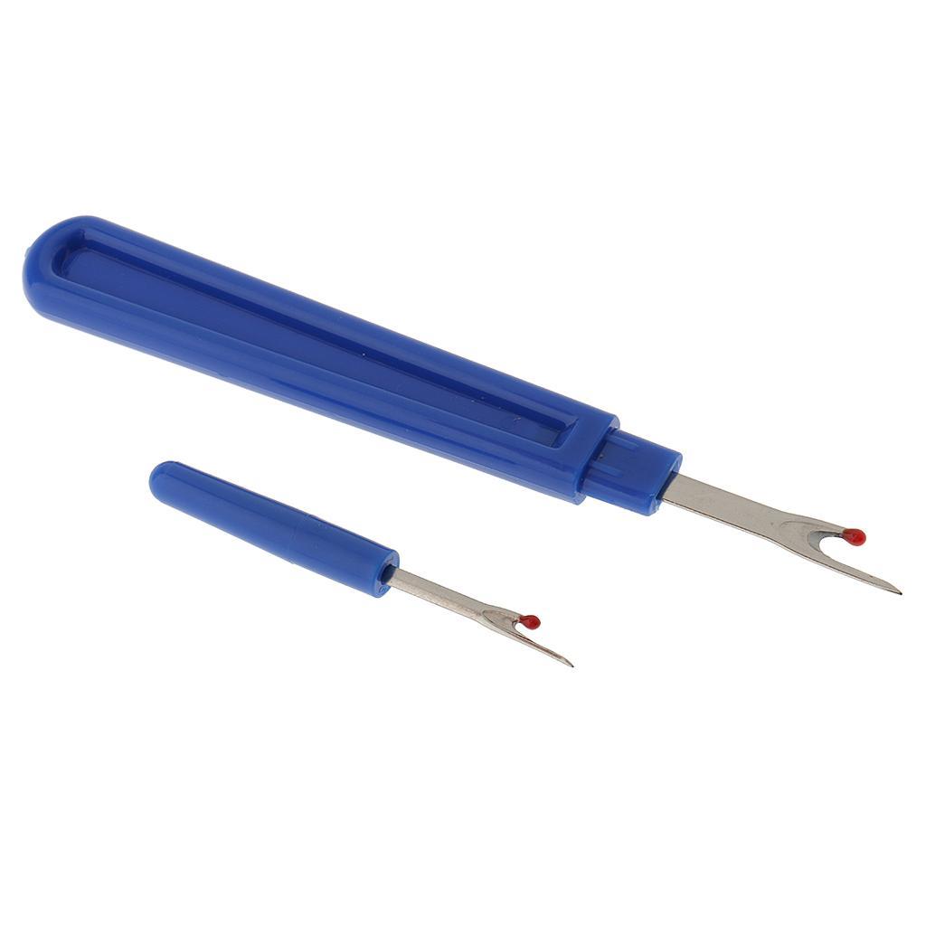 2pcs 3.3 inch /5.5 inch Blue Plastic Handle Sewing Stitch Thread Unpicker Seam Rippers