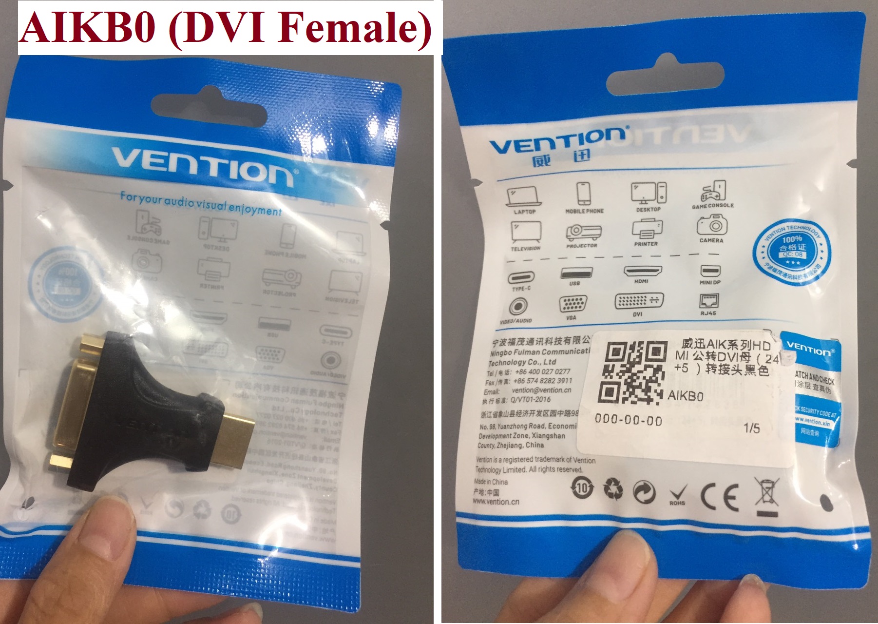 [ DVI 24+1 ra HDMI ] Đầu chuyển DVI 24+1 và HDMI hỗ trợ hai chiều Vention AIKB0 / AILB0 _ Hàng chính hãng