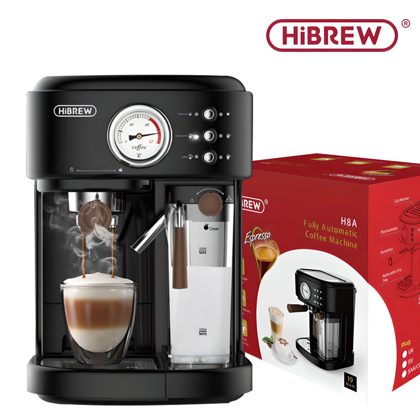 Máy pha cà phê Espresso chuyên nghiệp thương hiệu Mỹ HiBREW cao cấp H8A - Hàng Nhập Khẩu