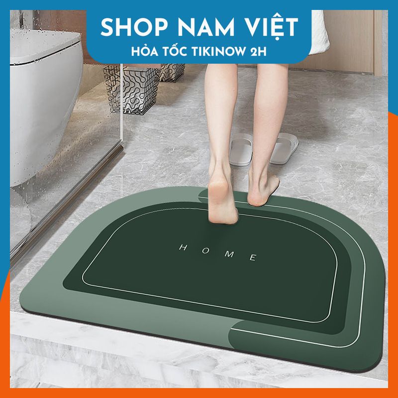 Thảm Nhà Tắm, Nhà Bếp Siêu Thấm Nước, Chống Trơn Trượt Tối Giản, Hiện Đại Navivu - Vòm Xanh Lá - 40Cm X 60 Cm
