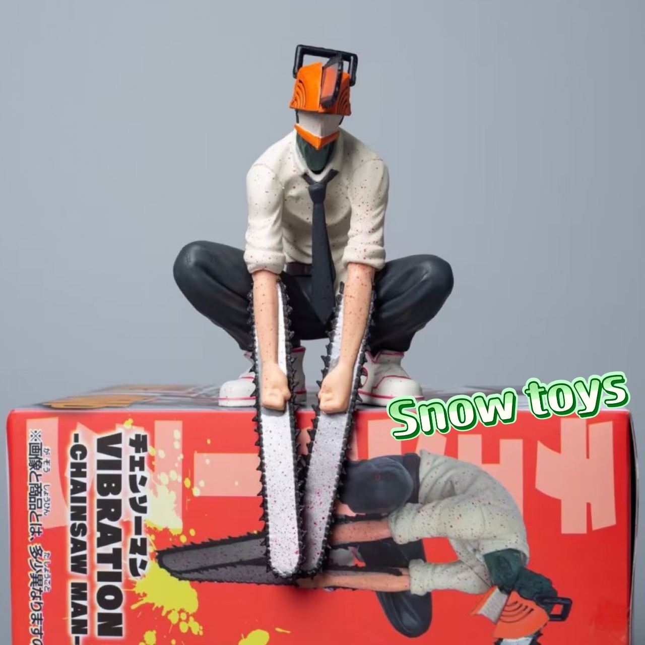 Mô hình Chainsaw Man - Nhân vật Denji hóa Quỷ cưa máy ngồi siêu ngầu - Kích thước Denji Cao 16cm - Fullbox Chainsaw man