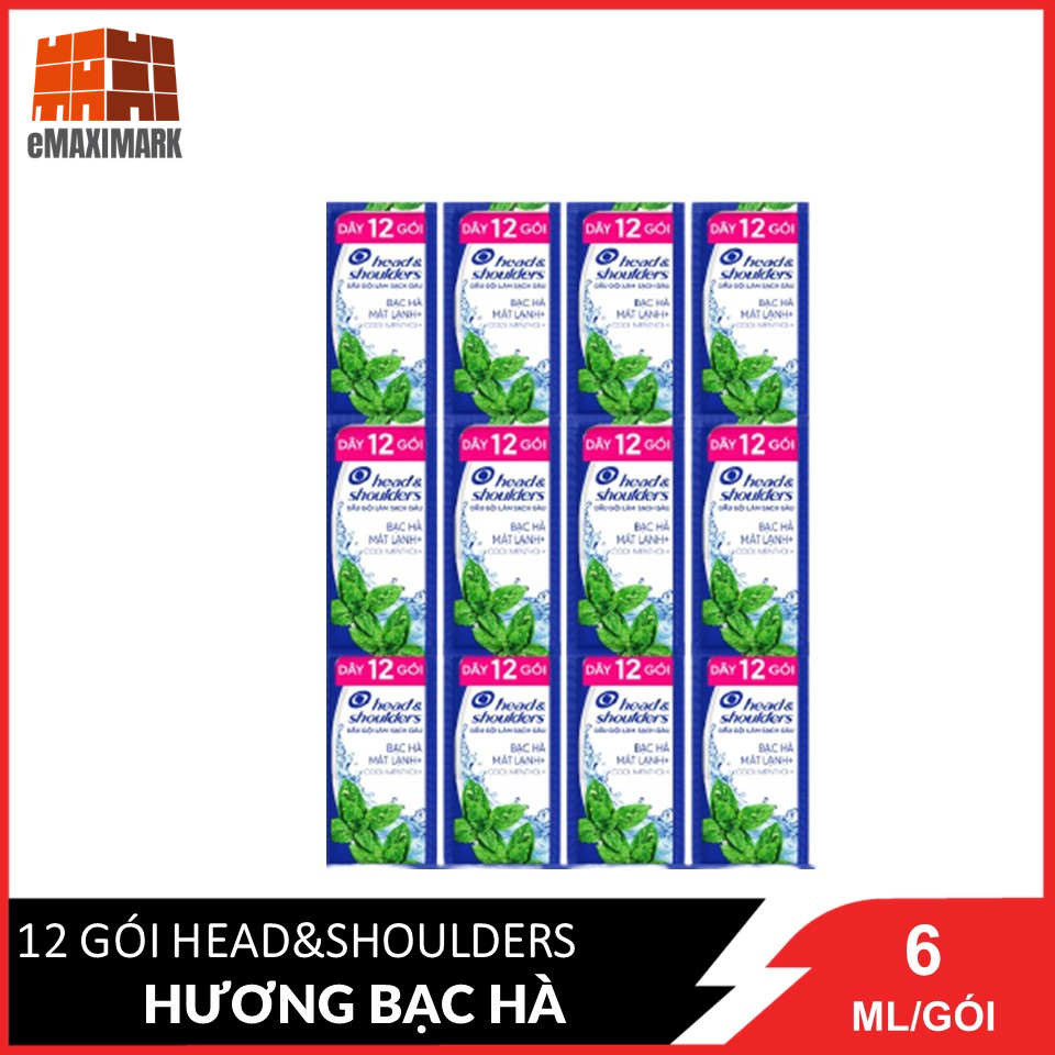 Dầu gội Head&amp;Shoulders Bạc hà Dây 12 gói