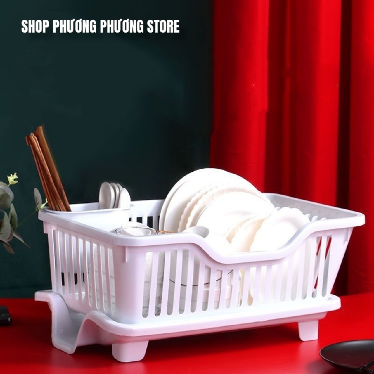 Rổ Úp Bát - Kệ Bếp Khay Đựng Chén Bát, Đĩa, Thìa, Đũa Có Khay Thoát Nước Tiện Lợi - Hàng Loại 1 - Chình Hãng HOKORI Xuất Nhật