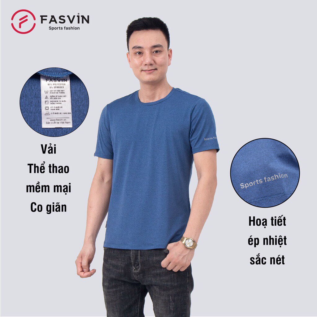 Áo thun thể thao nam Fasvin TS21460.HN chất vải poly mềm mại co giãn tốt