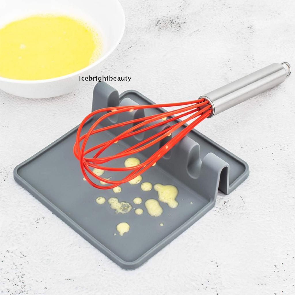 Icebrightbeauty Silicone Utensil Rest with Drip Pad for Multiple Utensils,BPA-Free Spoon Rest &amp; VN
