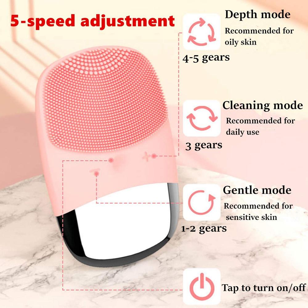 Làm Sạch Da Mặt Bàn Chải Silicon Chống Thấm Nước Máy Mát Xa Da Mặt Chà Rửa Loại Bỏ Mụn Đầu Đen Sâu Làm Sạch Và Tẩy Tế Bào Chết
