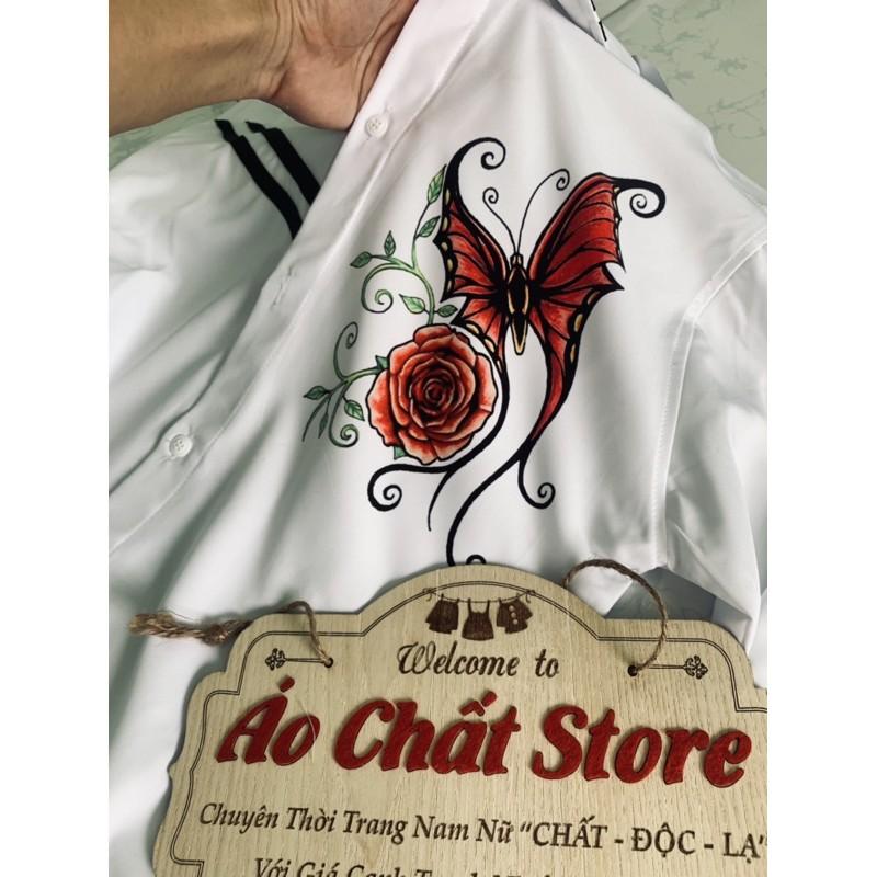 Áo sơ mi đôi họa tiết hoa