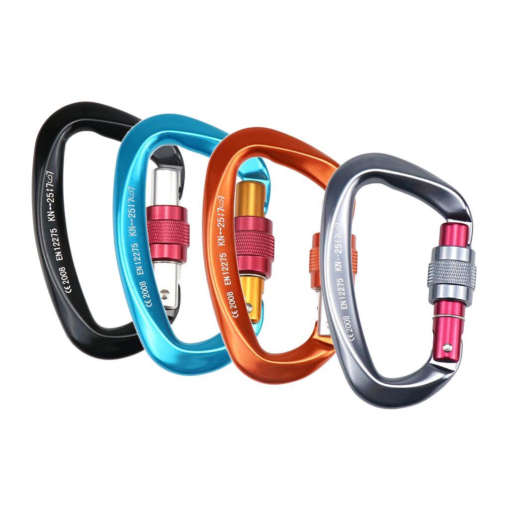 Aviation Aluminum Hammock Safety Carabiner D Type Keychain Buckle