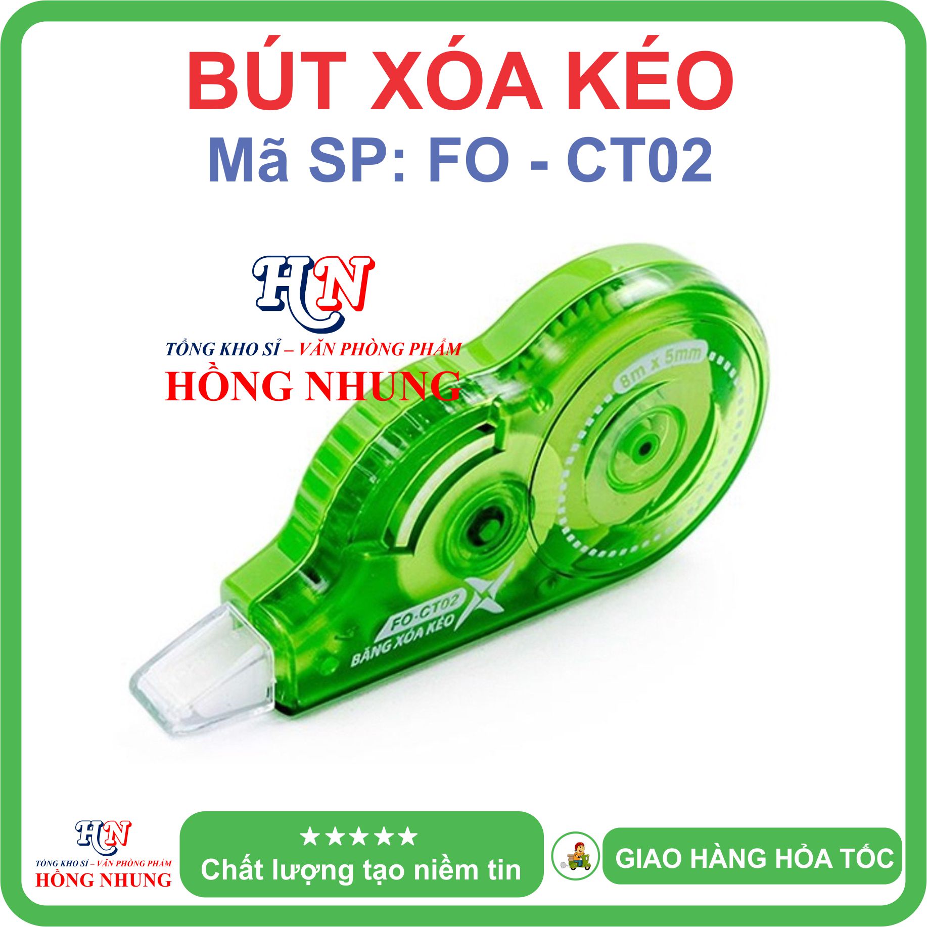 [SALE] Bút Xóa Kéo, Băng xóa kéo FO-CT02, Tiện lợi, An Toàn, Không Độc Hại, Kiểu Dáng Nhỏ Gọn.