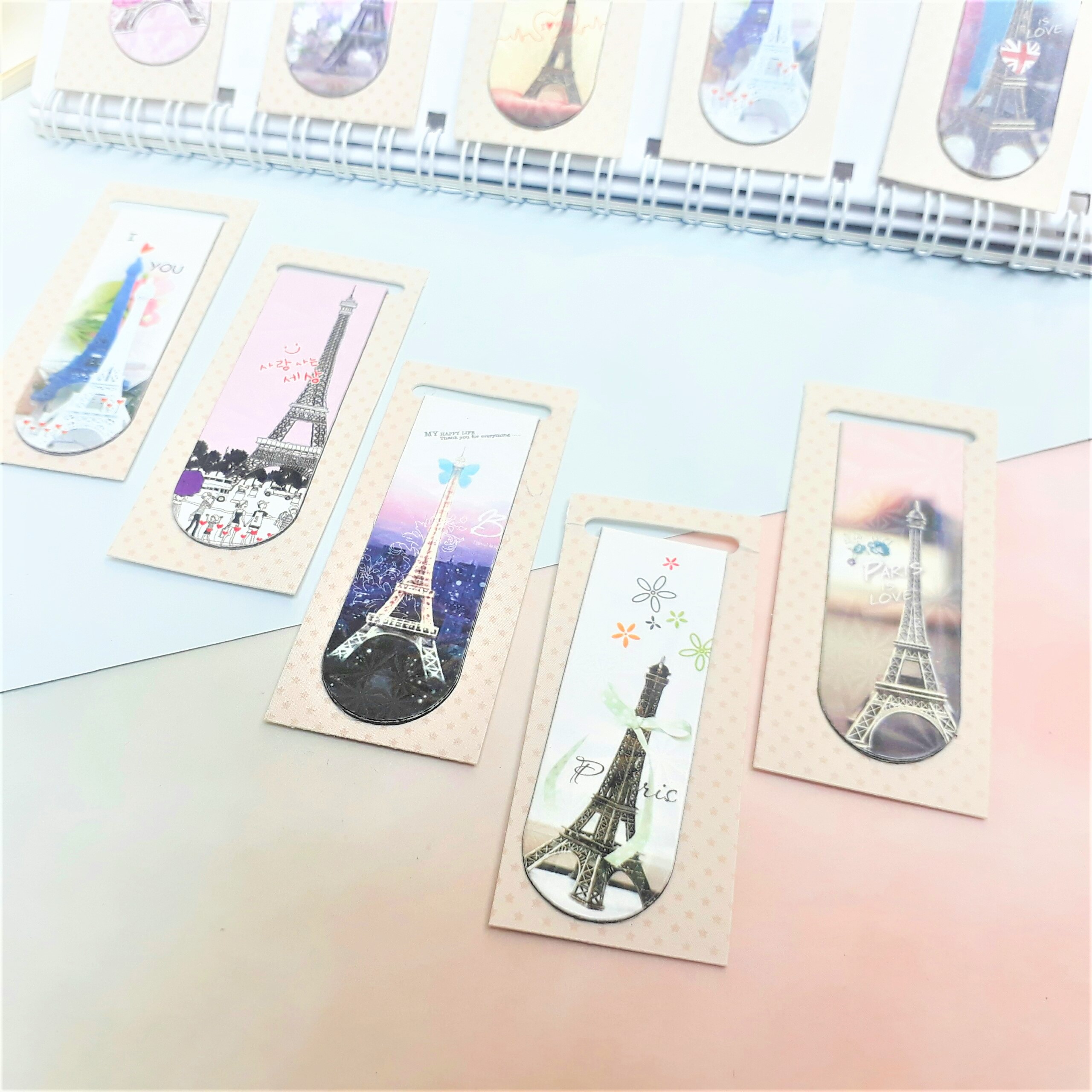 Combo 5 Bookmark Nam Châm Đánh Dấu Sách - Tháp Eiffel