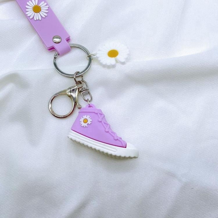 Móc khóa silicon hình giày hoa cúc
