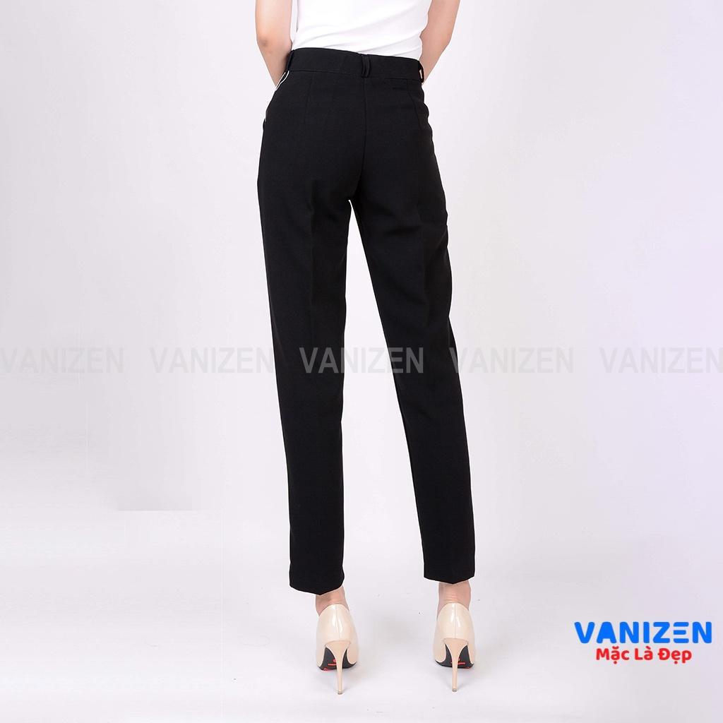 Quần tây nữ Vanizen shop lưng cạp cao đồ âu công sở đi học đẹp form dáng chuẩn màu đen 006