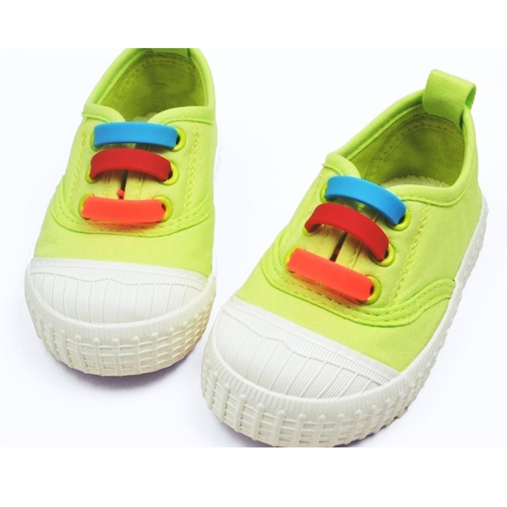 2x16 Pieces Elastic Silicone Shoelaces No Tie Shoe Laces Unisex White