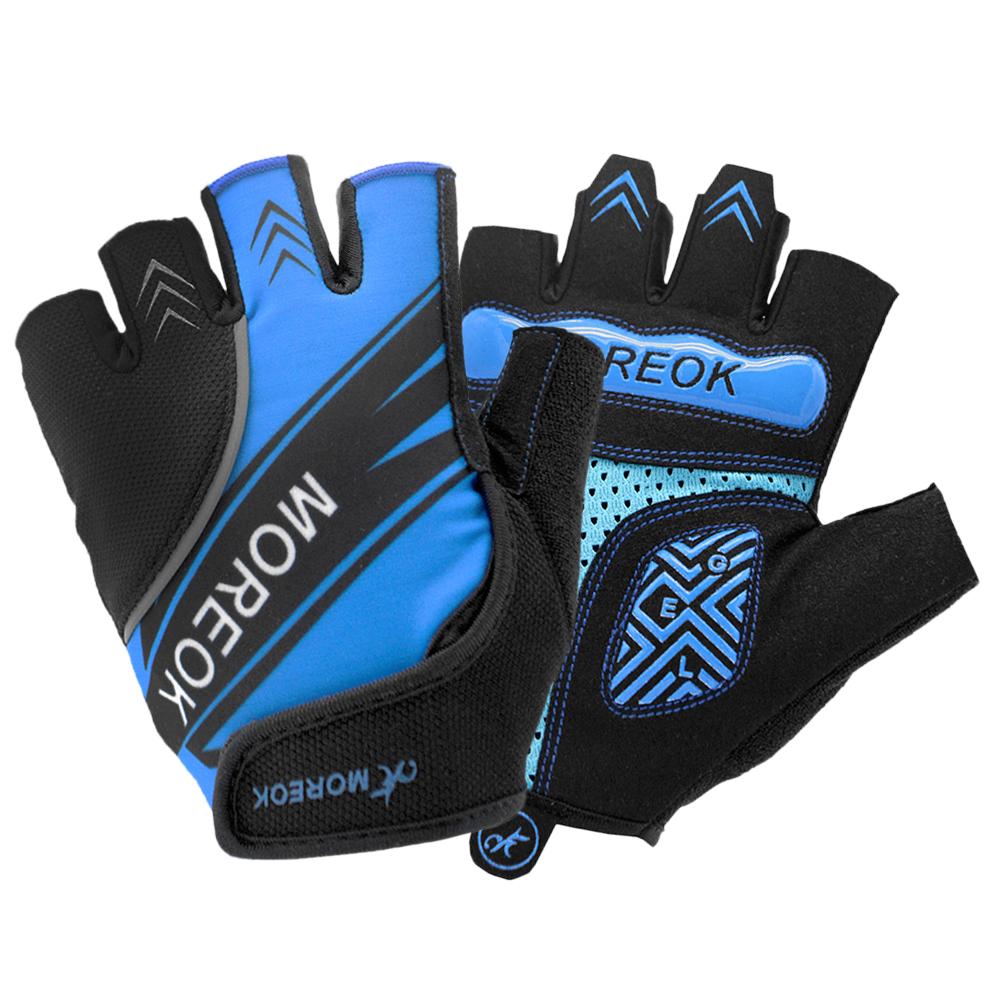 Găng tay dành cho nam đi xe đạp giảm sốc, leo núi có đệm nửa ngón tay và phản quang