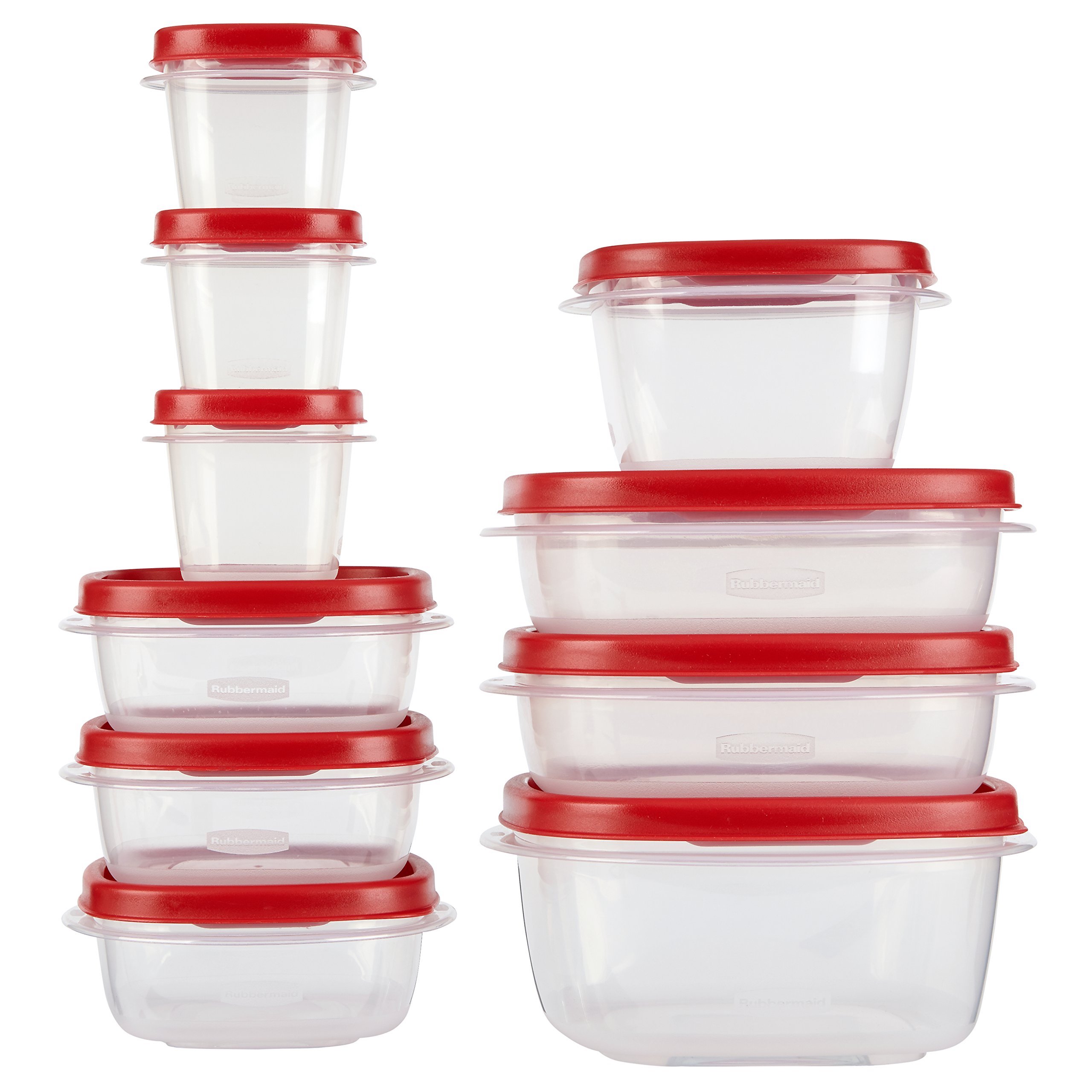 Hình ảnh Hộp đựng thực phẩm Rubbermaid nắp đỏ 10 size - An toàn vệ sinh 