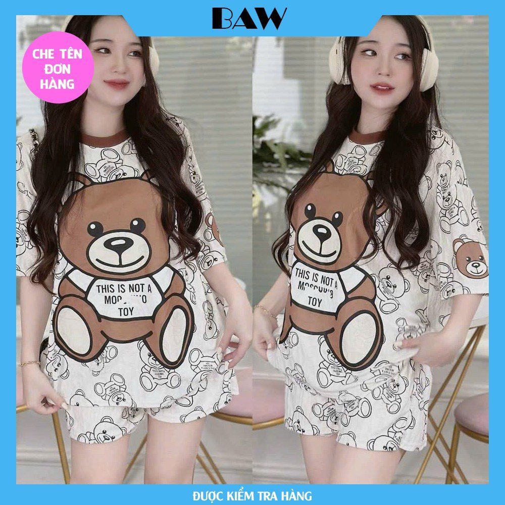 Đồ Bộ Nữ, Set Bộ Nữ Vải Thun Xước Hàng Quảng Châu Cao Cấp, Đồ Bộ Nữ Dày Dặn In Họa Tiết Siêu Dễ Thương, Đồ Bộ Nữ Dạo Phố Hot Trend Thương Hiệu Baw MM20