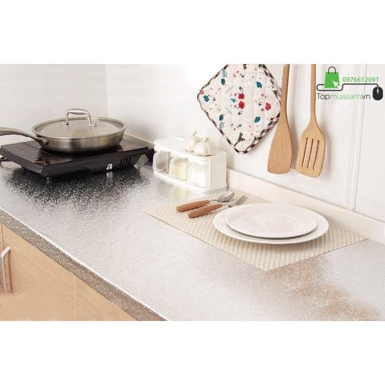 GIẤY DÁN BẾP MÀU BẠC ĐA NĂNG CUỘN 3M CHỐNG THẤM