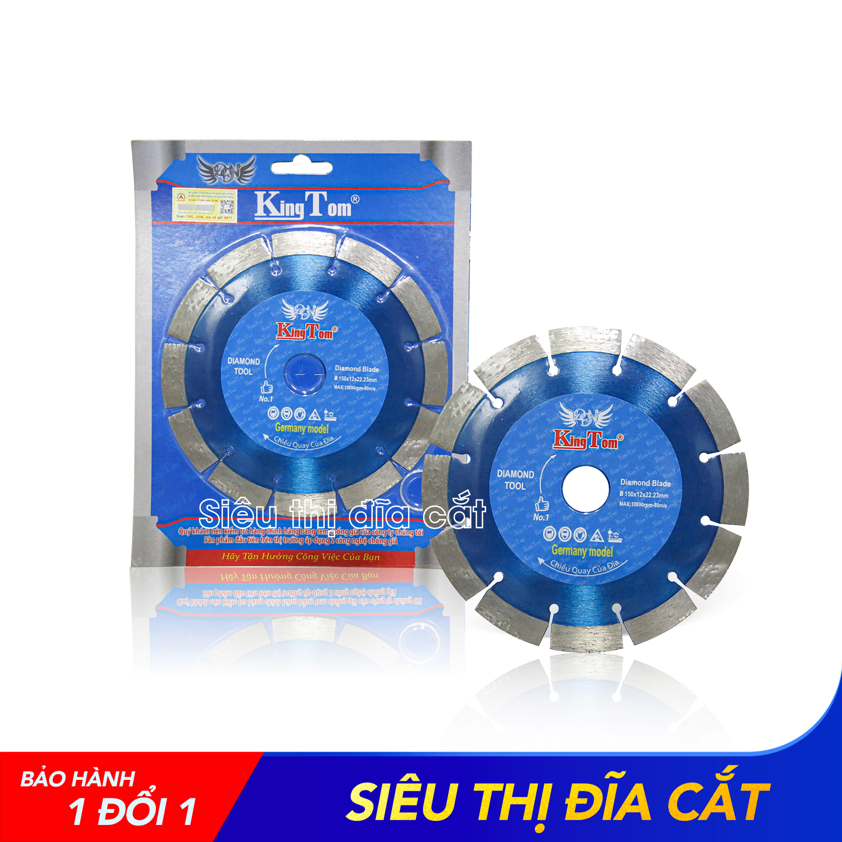 Lưỡi Cắt Gạch 150mm KingTom Khô - Cắt Gạch Men, Bê Tông, Đá Hoa Cương