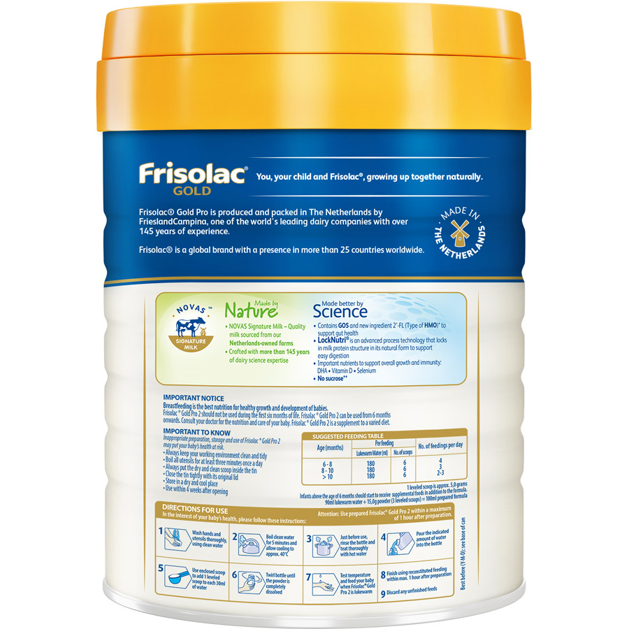 Sữa Bột Friso Gold Pro 2 Cho Trẻ Từ 6-12 Tháng 800g