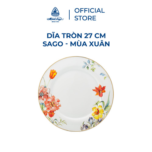 Dĩa Tròn Sứ Minh Long 27 cm - Sago - Mùa Xuân