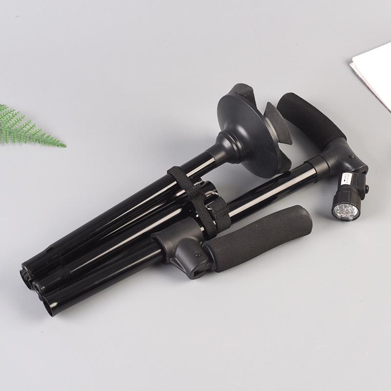Gậy Chống Cho Người Già Cao Cấp Dạng Gấp Gọn - Có Kết Hợp Đèn Pin Và Tay Vịn Phụ, Đế Chống Trượt