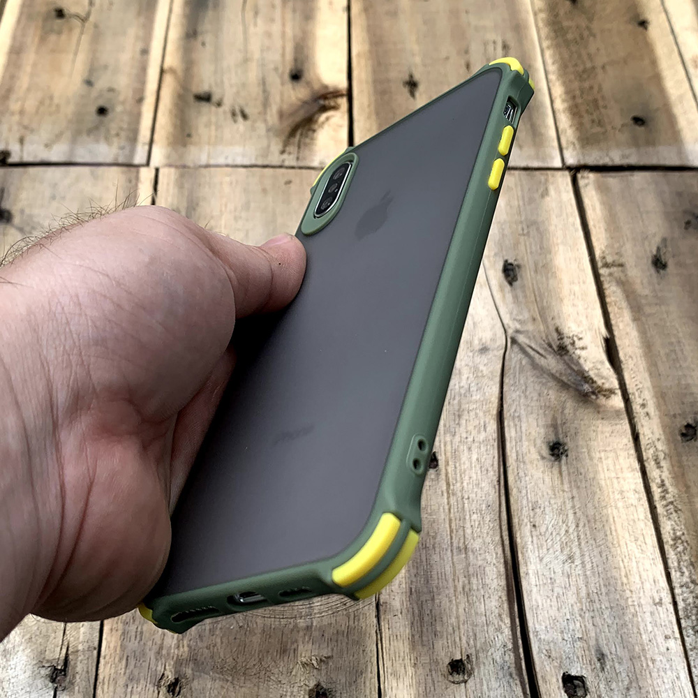 Ốp lưng chống sốc toàn phần màu lá mạ dành cho iPhone X / XS