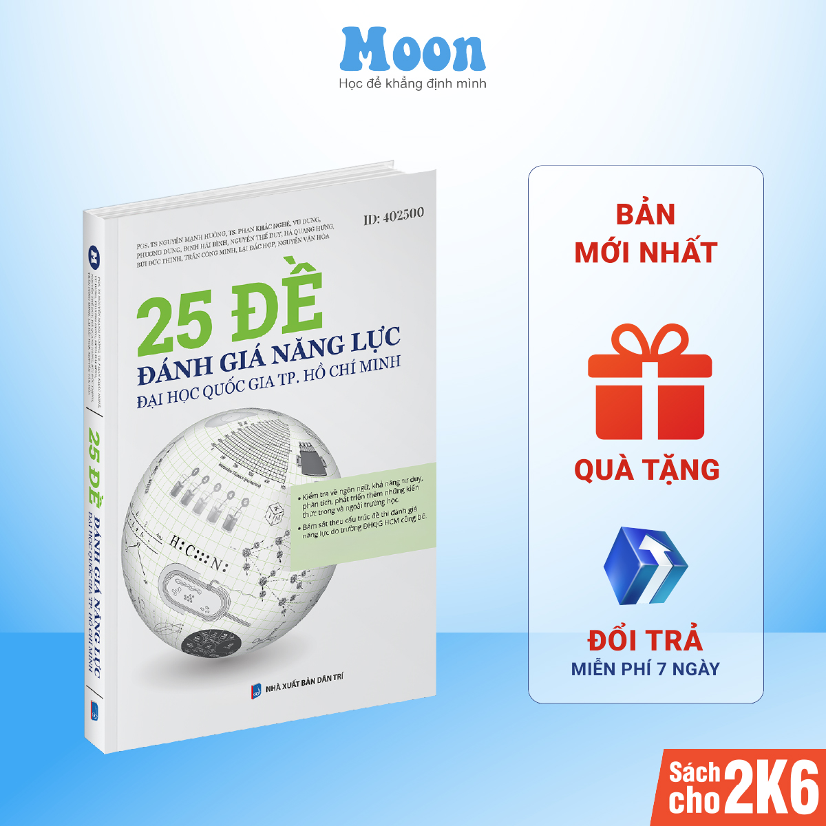 [V-ACT 2025] Sách 25 Đề Đánh Giá Năng Lực, Ôn Thi Đánh Giá Năng Lực 2025, ĐHQG TP.HCM Moonbook