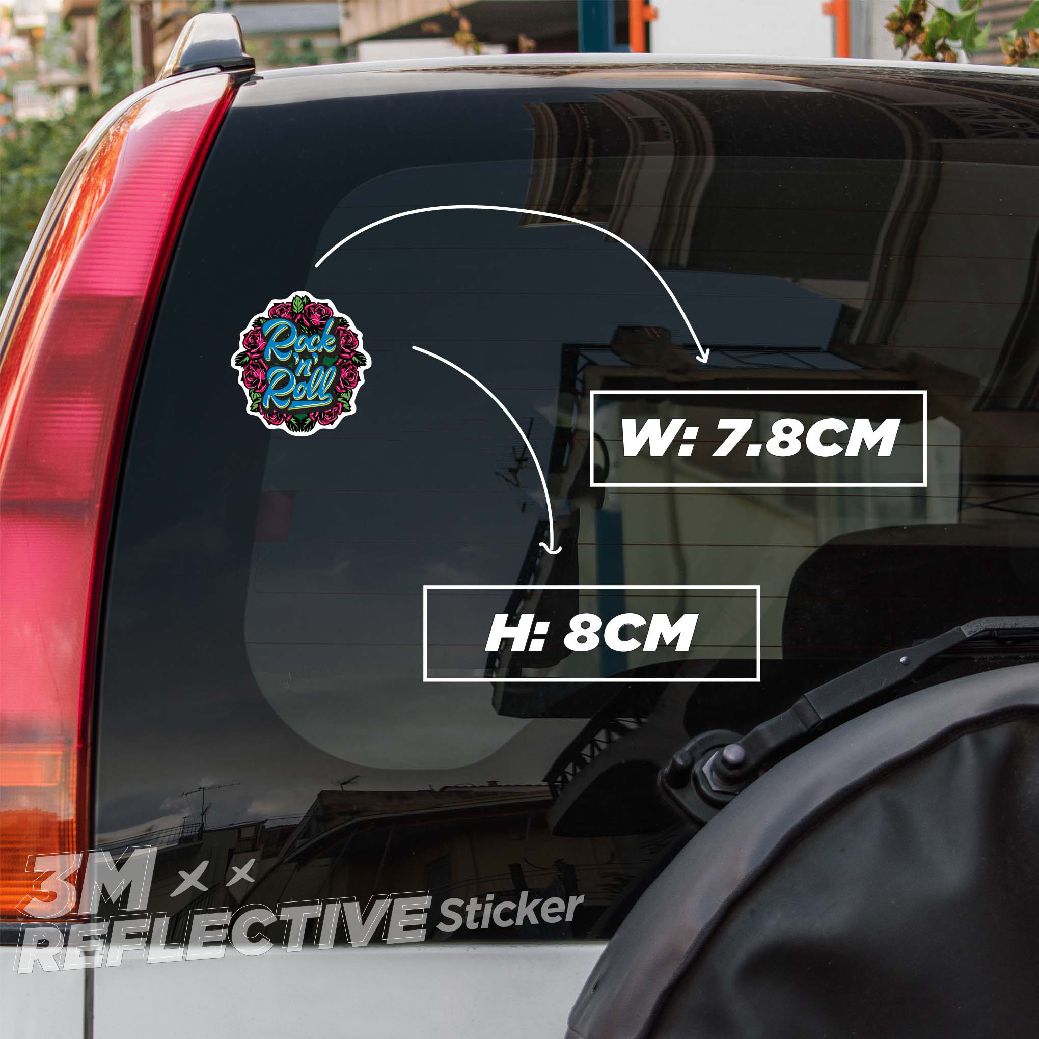ROCK N ROLL 3M - Reflective Sticker Die-cut Hình dán phản quang thương hiệu STICKER FACTORY